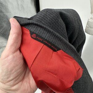 vintage 60s SOCIETY BRAND jacket blazer double breasted pinstripe wool gray 39R